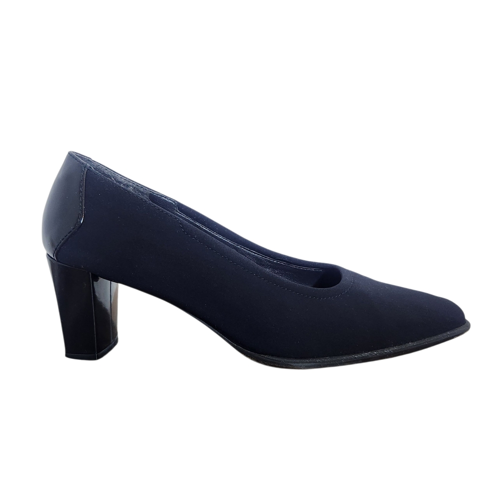Stuart Weitzman Vintage Black Heels Size 11 Black Square Toe Fabric Heels